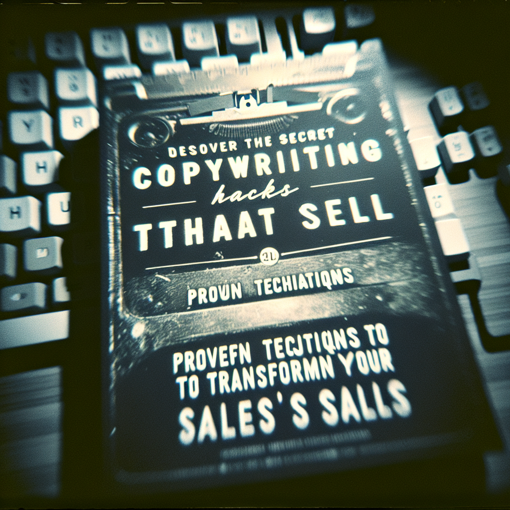 Discover the Secret Copywriting Hacks That Sell: Proven Techniques to Transform Your Sales Results
